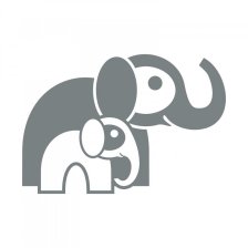 Slonice s mládětem - samolepka na zeď