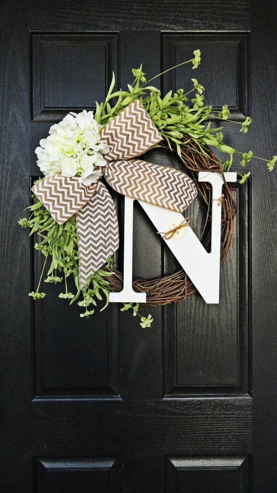 Door wreaths with initials