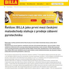 Tisková zpráva BILLA o ukončení prodeje pyrotechniky