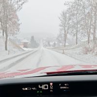 Citroen ë-C3 na zimní silnici. - klikněte pro zobrazení detailu