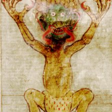 Čert z knihy Codex gigas, známé jako Ďáblova bible.