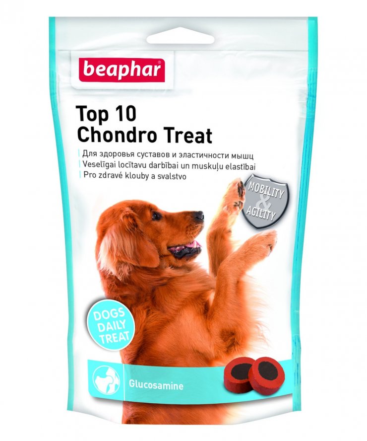 zobrazit detail snímku: Doplněk stravy s glucosaminem Beaphar Top 10 Chondro Treat 150 g.
