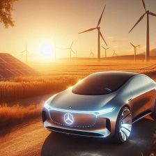 Představa budoucího elektromobilu Mercedes Benz podle AI.