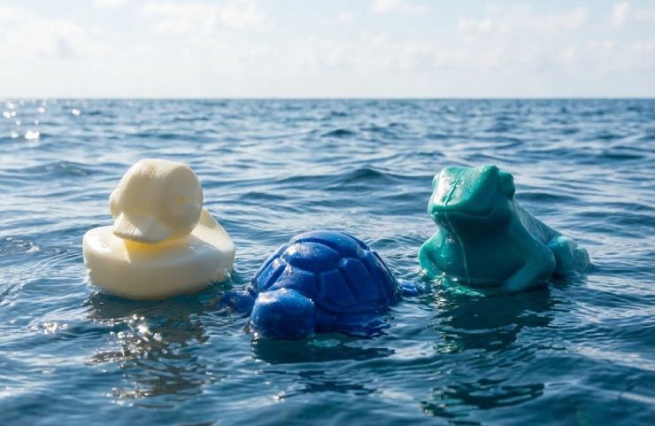 zobrazit detail snímku: Friendly Floatees - plastová zvířátka na moři