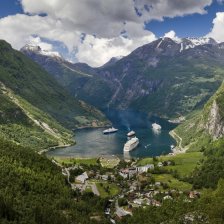 Norský ledovcový fjord Geirangerfjord