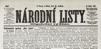 Titulní strana Národních listů v roce 1897. - klikněte pro zobrazení detailu