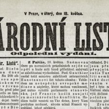 Titulní strana Národních listů v roce 1897.