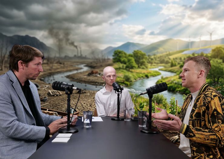 zobrazit detail snímku: Koláž k debatě o klimatu mezi mezi Danielem Kortusem a Františkem Kubáskem