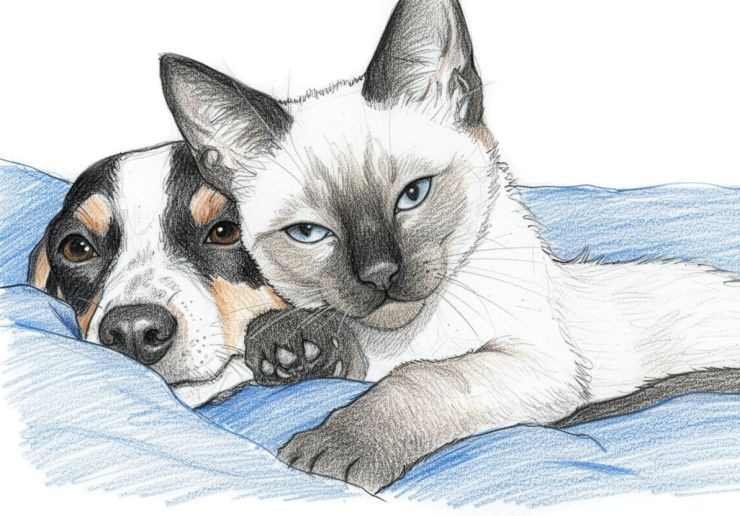 zobrazit detail snímku: Kočka a pes.