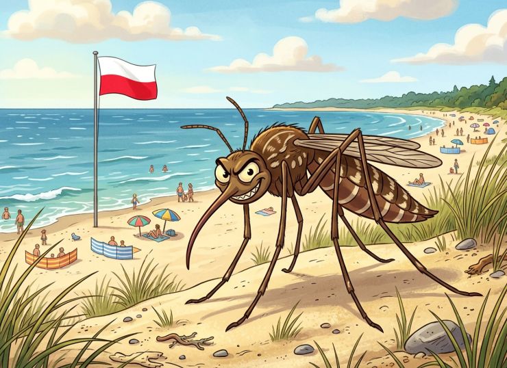 zobrazit detail snímku: Karikatura - hladový komár v Polsku.