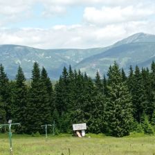 Krkonoše - Černá hora - výhled na Studniční horu a Sněžku od Černé boudy