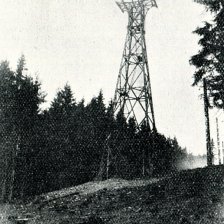 Pohled na trať za montáže lanovky