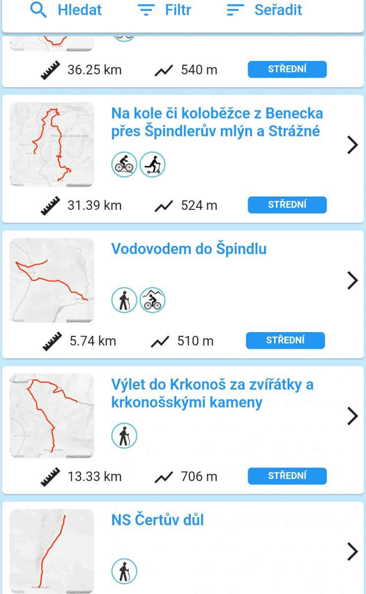 zobrazit detail snímku: Appka Na kole a pěšky - trasy s konkrétním místem