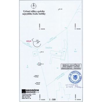 Nejvyšší bod Sněžky 1603,3 metrů - mapa - klikněte pro zobrazení detailu