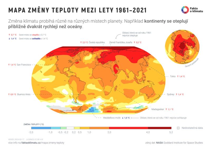Mapa oteplení planety - klikněte pro zobrazení detailu