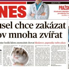Včerejší titulka Mladé fronty Dnes