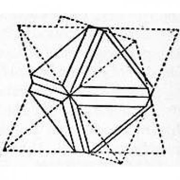 v tomto tvaru může diamant také krystalizovat -  tvoří ho dva prorůstající se čtyřstěny - klikněte pro zobrazení detailu