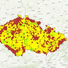 Návrh akceleračních zón - zobrazení míry konfliktu pro VTE