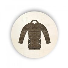 Dřevěný piktogram oblečení - dámská mikina