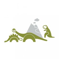 Dinosauři se sopkou - dětské samolepky na zeď