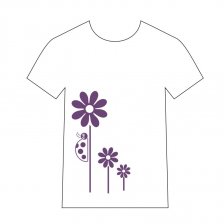 Květy s beruškou - nažehlovačka na textil