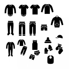 Nálepky piktogramy oblečení pro kluky