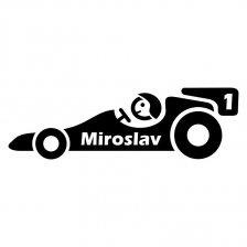 Samolepka se jménem na přání - závodník ve formuli