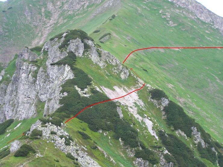 zobrazit detail snímku: Uzavřená cesta Široké sedlo - Ždiarska vidla