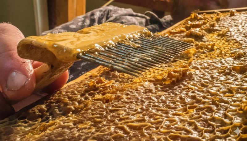 Včelí plástev s voskem a medem - klikněte pro zobrazení detailu