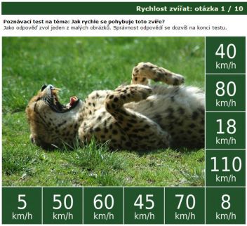 Poznávačka: Rychlost zvířat - klikněte pro zobrazení detailu