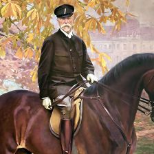 Prezident Tomáš Garrigue Masaryk na koni Hektor.