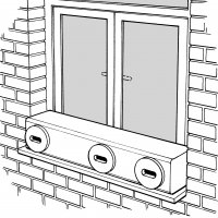 příklady umístění dřevocementové budky pro rorýse na balkonu nebo okně - klikněte pro zobrazení detailu