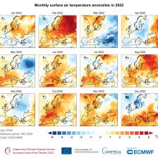 Rozdíly teplot oproti průměru z let 1990-2020