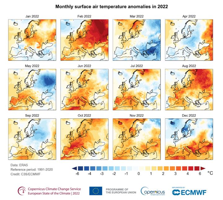 Rozdíly teplot oproti průměru z let 1990-2020 - klikněte pro zobrazení detailu