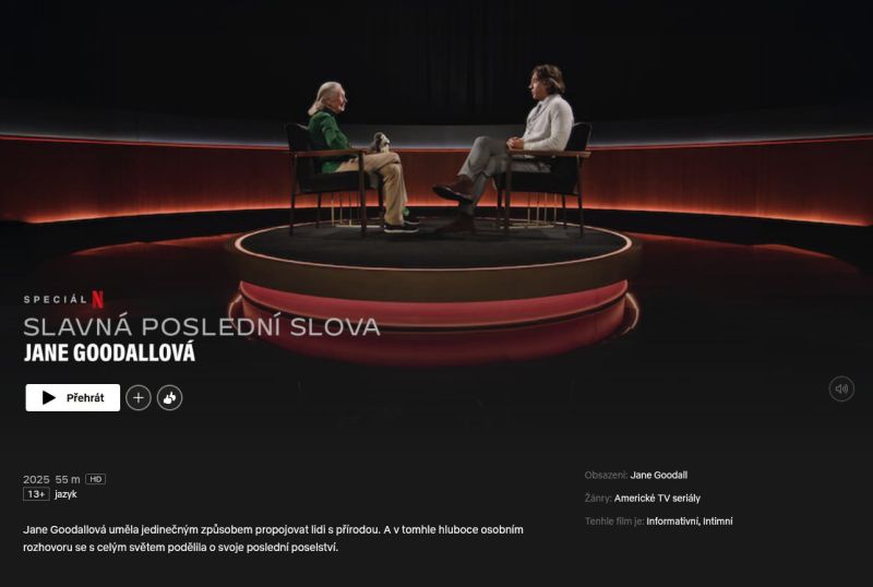 Rozhovor Slavná posední slova Jane Goodall - klikněte pro zobrazení detailu