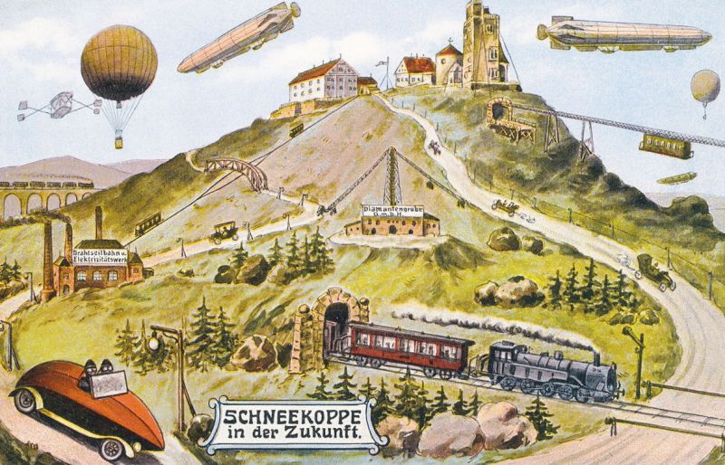 Předpověď budoucnosti Sněžky z roku 1900. - klikněte pro zobrazení detailu