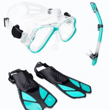 Šnorchlovací set AQUASTIC Maska + Ploutve + Šnorchl modrý MSFA-01SN