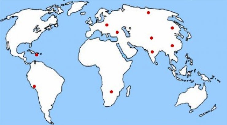 zobrazit detail snímku: Mapa světa s vyznačenou 