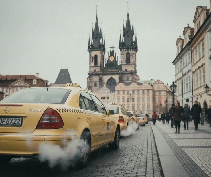 zobrazit detail snímku: Taxíky v Praze