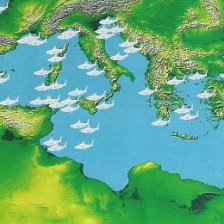 Mapa výskytu žraloka ve středozemním moři