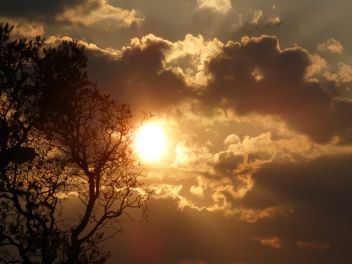 Západ slunce nad loukami u Syrovinky - klikněte pro zobrazení detailu
