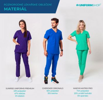 Zdravotní oblečení: materiál. - klikněte pro zobrazení detailu