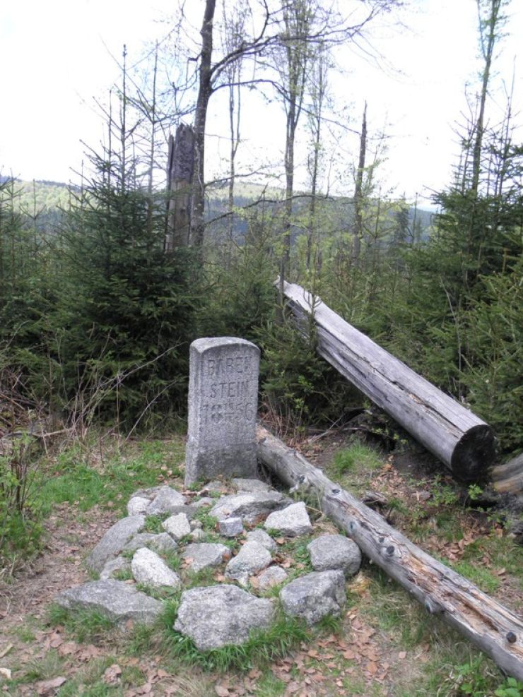 zobrazit detail historického snímku: Bärenstein – Medvědí kámen. Údajné místo poslední rány na poslední šumavskou medvědici.
